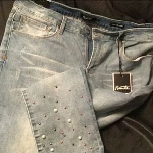 Nanette Lepore Embellished light denim jeans